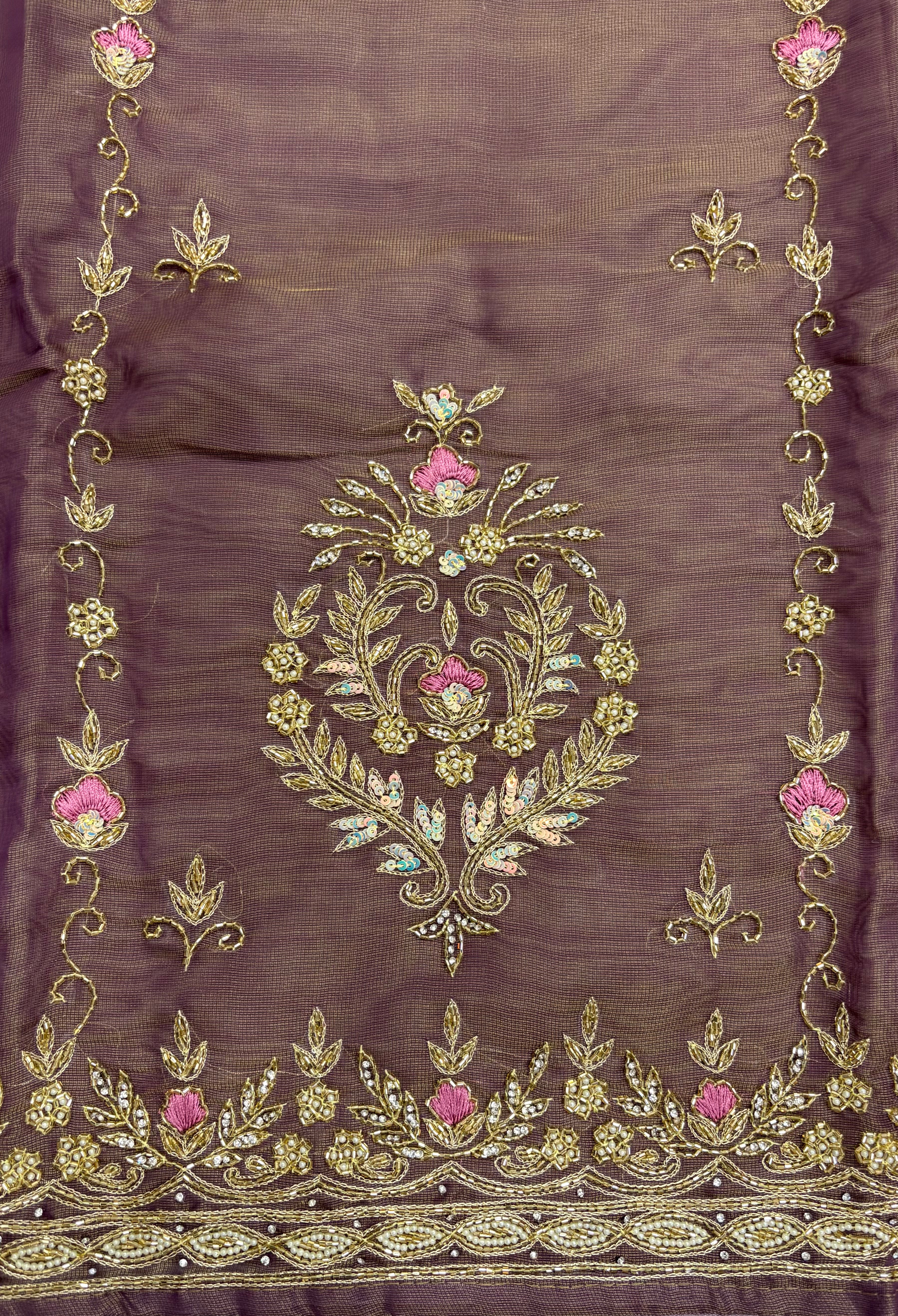 Embroidered Burberry Ladies Unstitched Suit