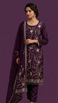 SS012 — Deep Purple Zardozi Daisy