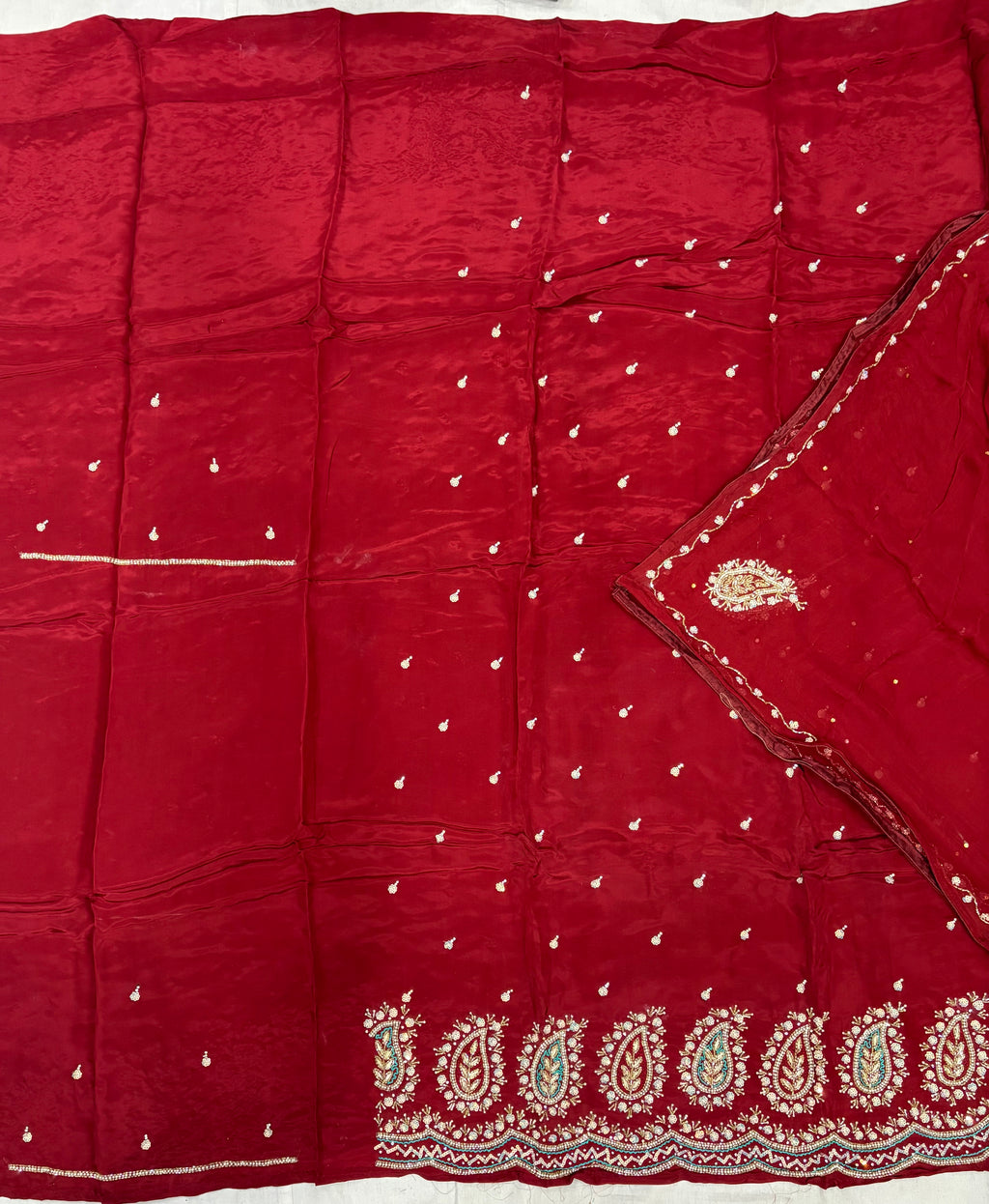 Heavy Paisley Embroidered Suit - Full Layout View