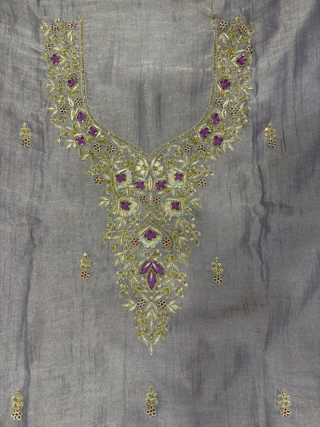 Taneria Fabric 4-Sided Zardozi Embroidered Ladies Unstitched Suit