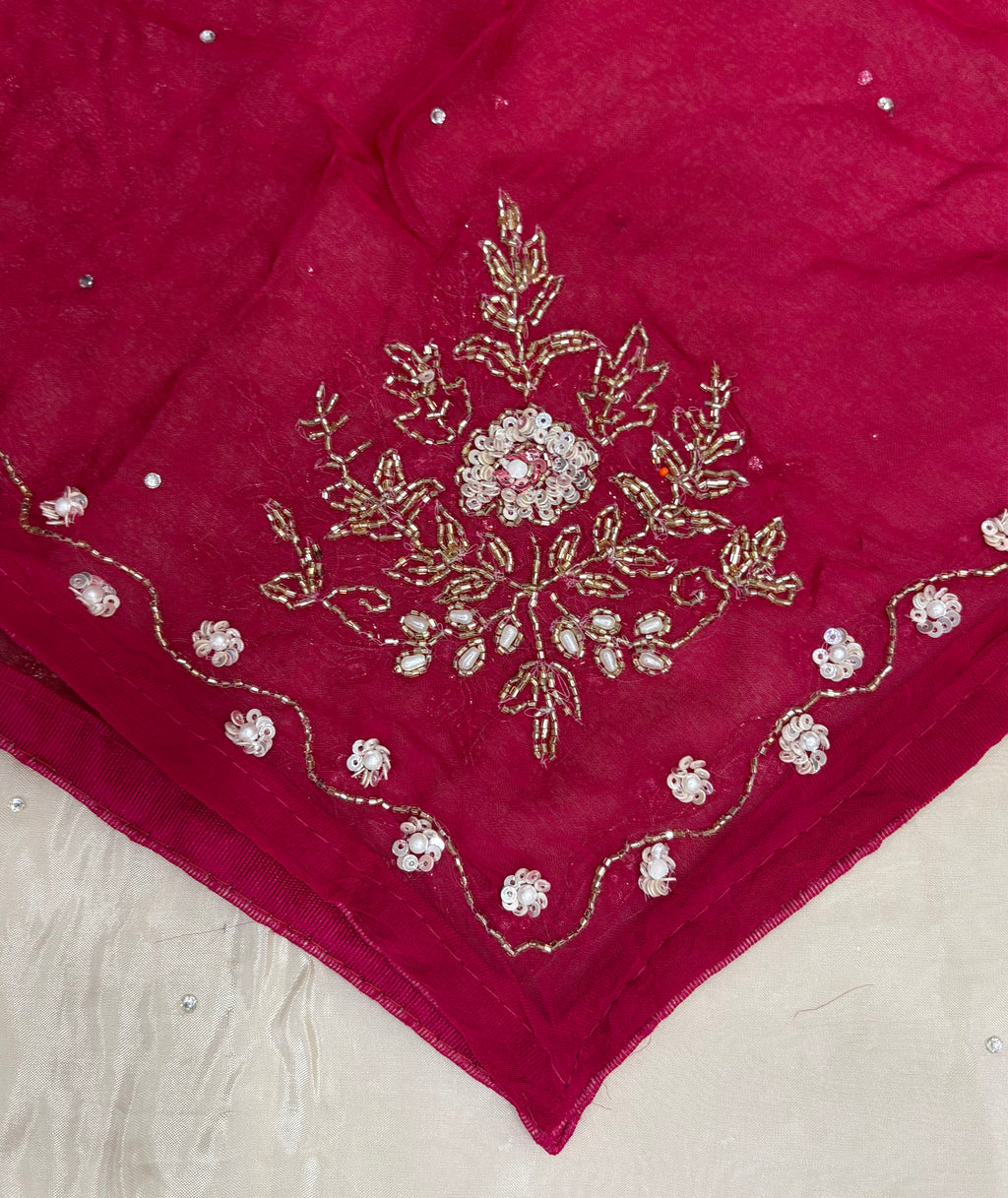 Glass Cloth Contrast Patch Work Ladies Unstitched Suit with Pure Dupatta