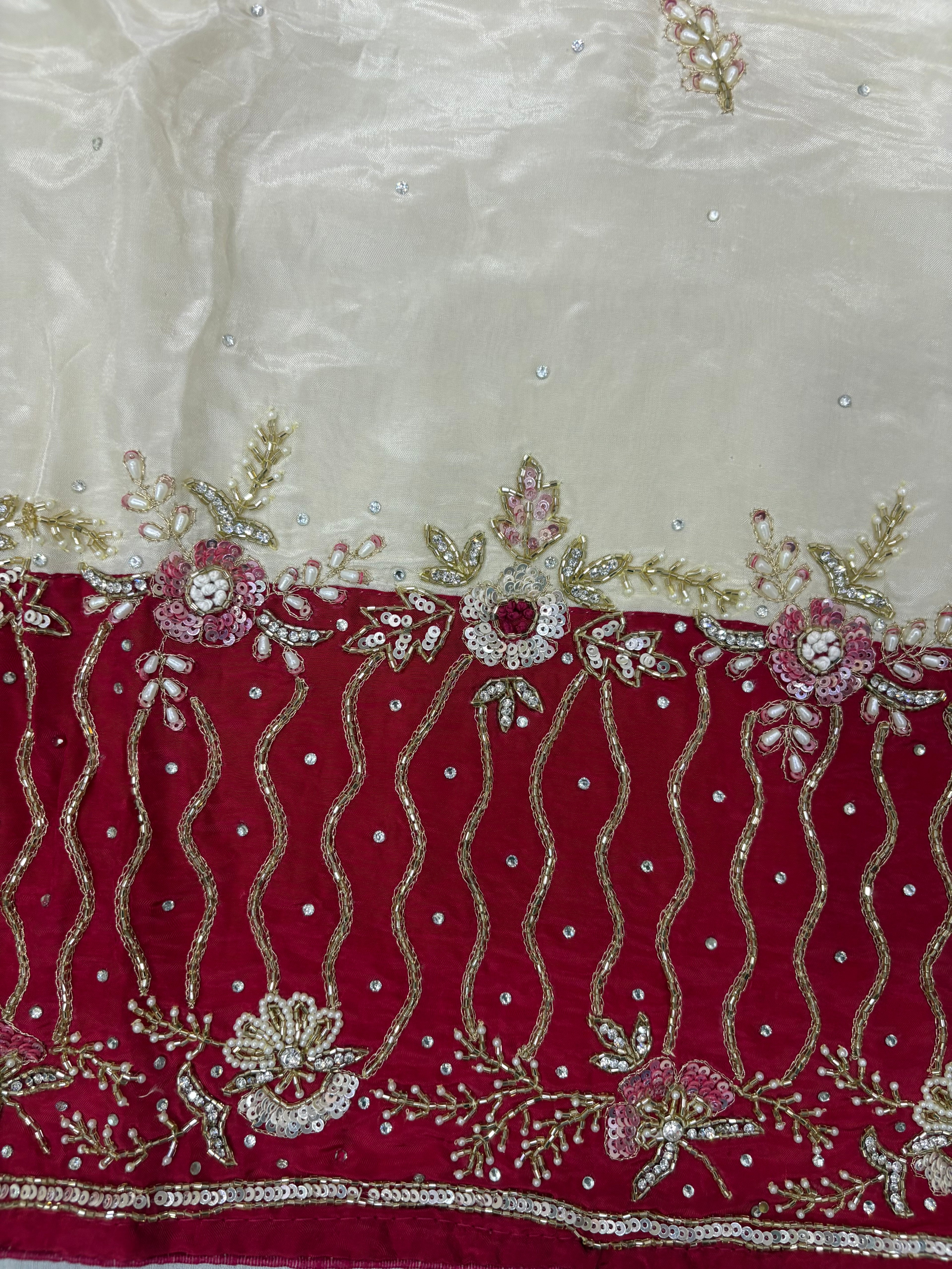 Glass Cloth Contrast Patch Work Ladies Unstitched Suit with Pure Dupatta
