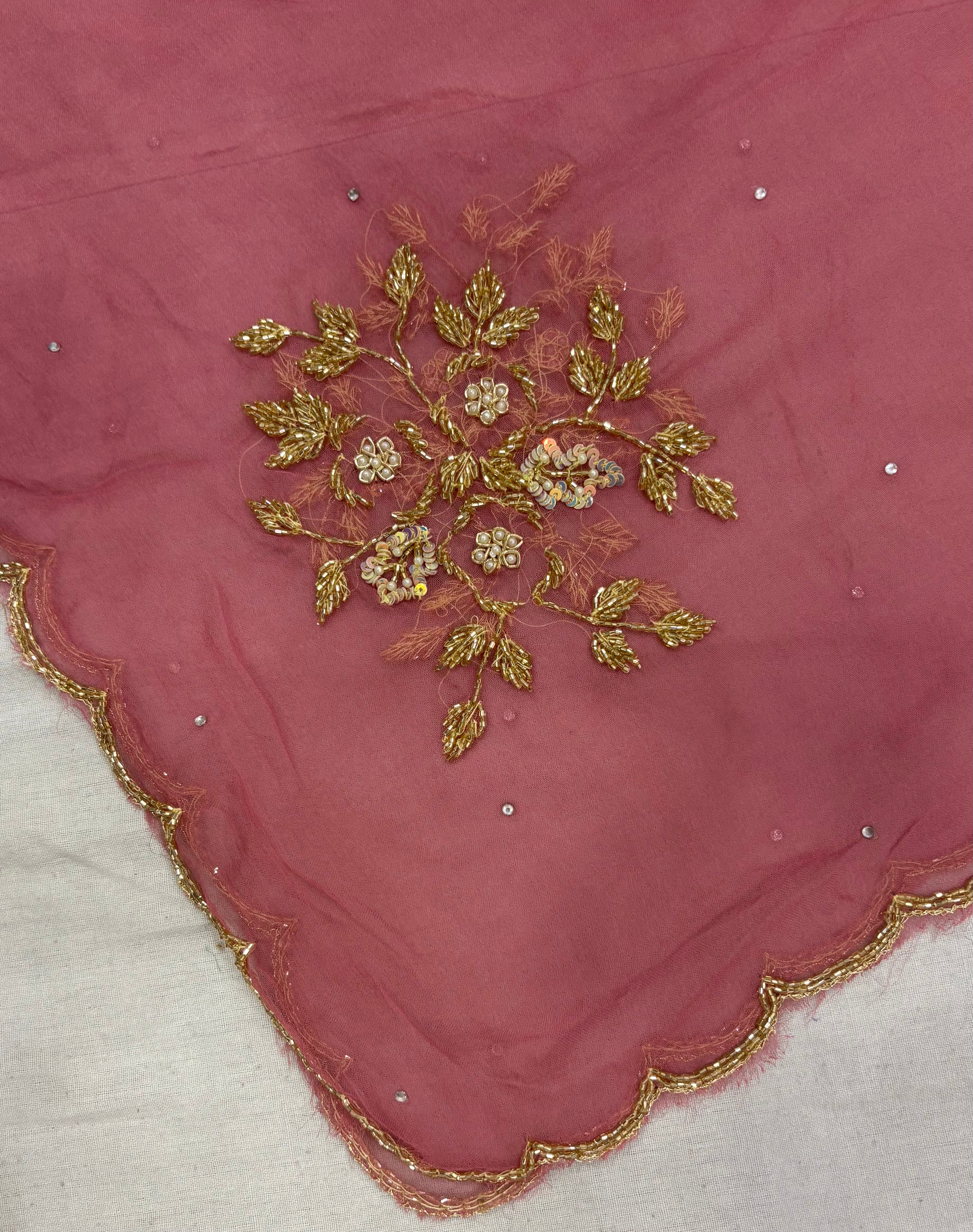 Heavy Jaal Floral Embroidered Glass Cloth Ladies Unstitched Suit