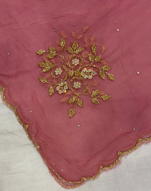 Heavy Jaal Floral Embroidered Glass Cloth Ladies Unstitched Suit