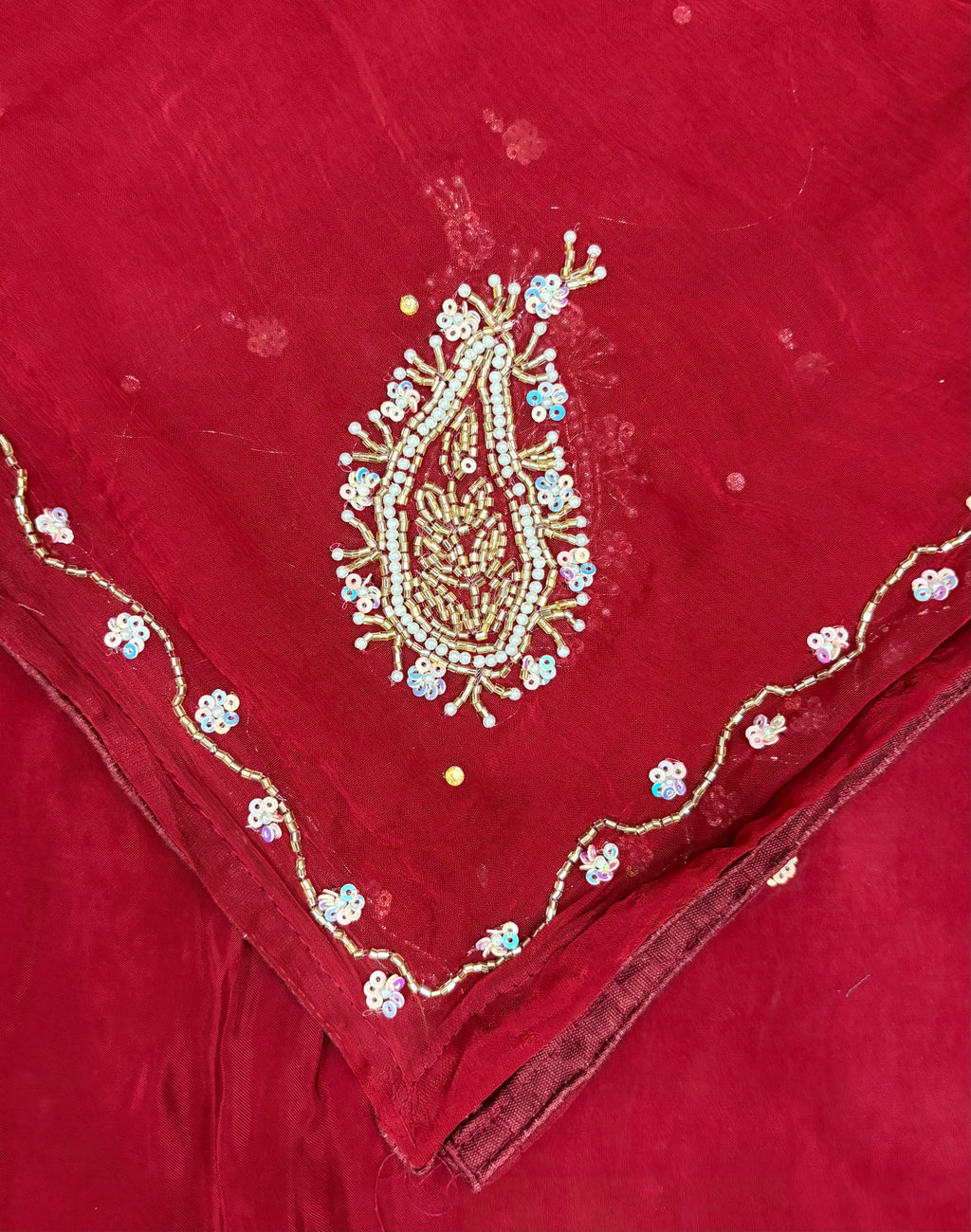 Heavy Paisley Embroidered Glass Cloth Ladies Unstitched Suit