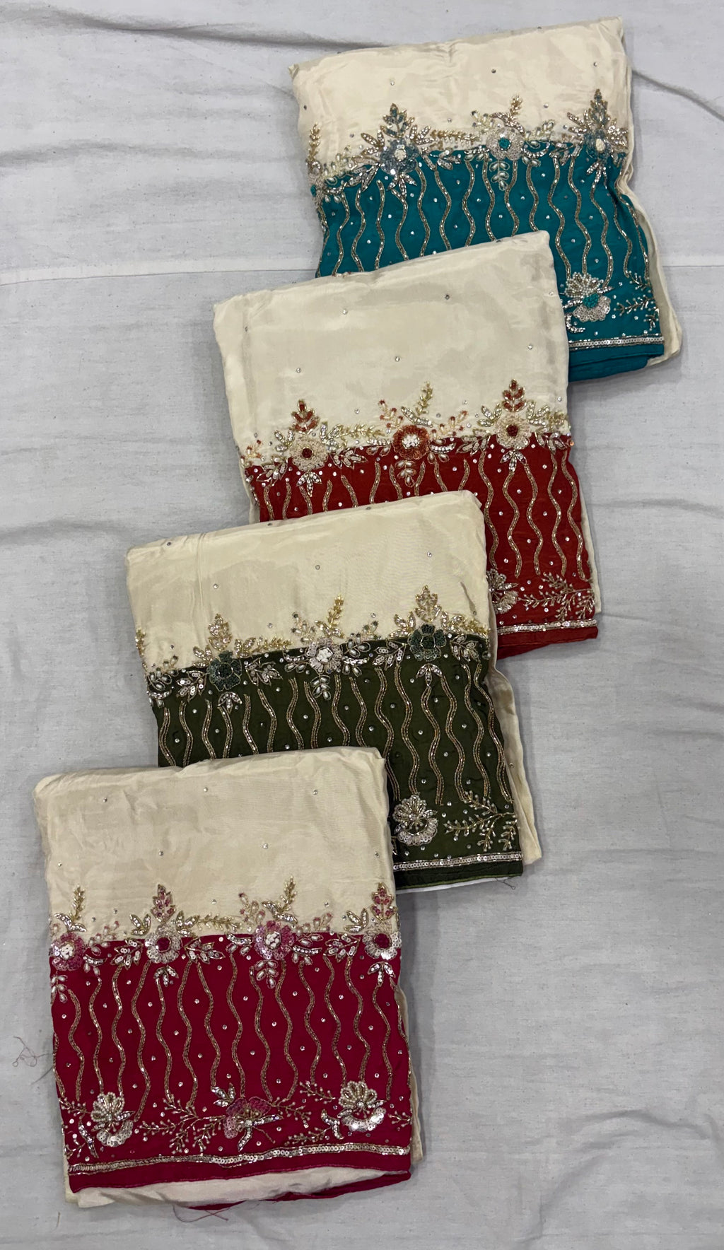 Glass Cloth Contrast Patch Work Ladies Unstitched Suit with Pure Dupatta
